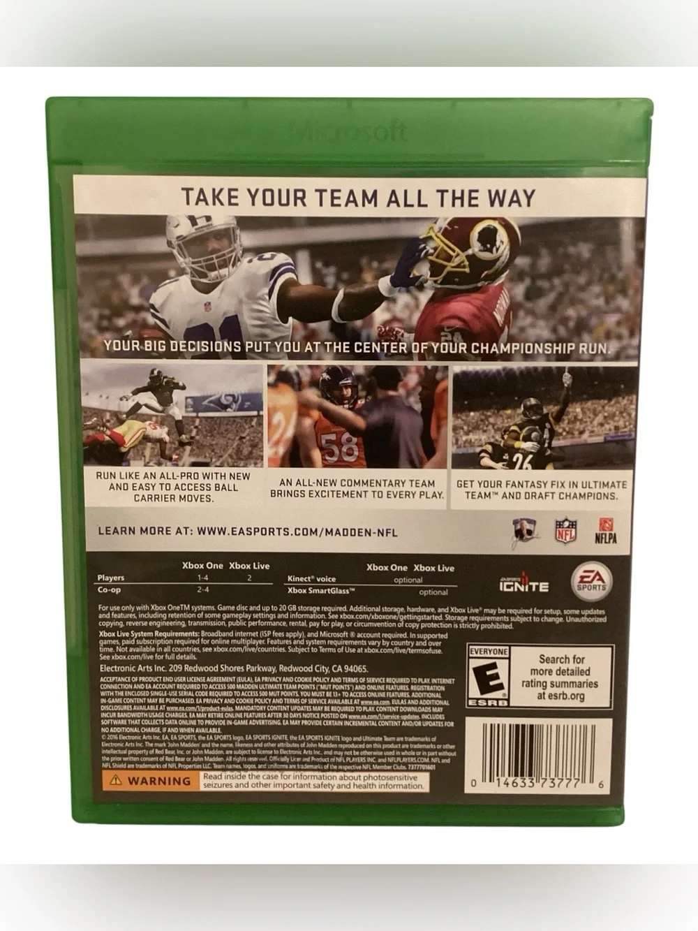 Madden NFL 17 Microsoft Xbox One Video Game